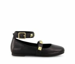 Best Sale 😉 Girls' Marc Fisher Children's Little Kid & Big Kid Tashi Buckle 👗 Dress Flats Black 🧨