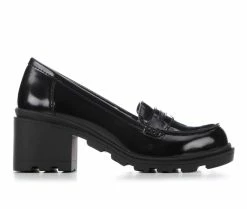 Best Pirce 😉 Girls' Jellypop Little Kid & Big Kid Step Up Heeled Loafers Black ✔️