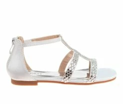 Deals 💯 Girls' Badgley Mischka Little Kid & Big Kid Leah 👗 Dress 🩴 Sandals White 😀