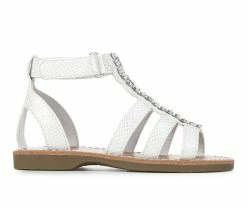 Cheapest 🥰 Girls' Rachel 👟 Shoes Toddler Lil Precious 🩴 Sandals White Silver 😀