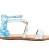 Deals 🔔 Girls' Olivia Miller Little Kid & Big Kid Color Ensemble 🩴 Sandals Blue/White 🌟