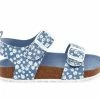 Promo 👍 Girls' Carters Infant & Toddler & Little Kid Duncan Footbed 🩴 Sandals Blue Ditsy Prnt ⭐