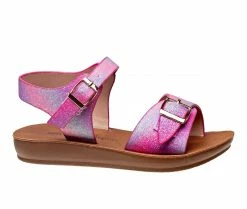 Outlet ✔️ Girls' Nanette Lepore Toddler Double Buckle Wedge 🩴 Sandals Multi 🔔