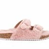 Deals ⌛ Girls' Olivia Miller Little Kid & Big Kid Cloud Lounge Fuzzy Footbed 🩴 Sandals Blush 🛒