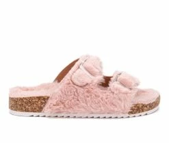 Deals ⌛ Girls' Olivia Miller Little Kid & Big Kid Cloud Lounge Fuzzy Footbed 🩴 Sandals Blush 🛒 -GIRLS' BOOTS Shop 1 1257