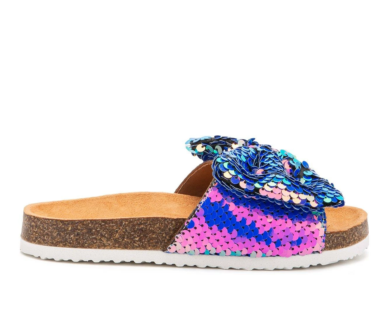 Cheapest ⌛ Girls' Olivia Miller Little Kid & Big Kid Shimmering Bow Footbed 🩴 Sandals Iridescent ❤️ 2 Cheapest ⌛ Girls' Olivia Miller Little Kid & Big Kid Shimmering Bow Footbed 🩴 Sandals Iridescent ❤️ - Image 2