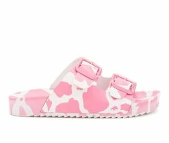 Top 10 🔥 Girls' Olivia Miller Little Kid & Big Kid Moo Pink Footbed 🩴 Sandals Pink 💯