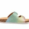 Cheapest 🧨 Girls' Olivia Miller Little Kid & Big Kid Rainbow Destiny Footbed 🩴 Sandals Rainbow ⭐