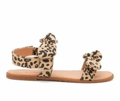 Buy 🌟 Girls' Olivia Miller Little Kid & Big Kid Rock Your Bow 🩴 Sandals Leopard 😀