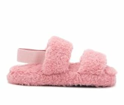 Brand new 😉 Olivia Miller Little Kid & Big Kid Lady In Plush Fuzzy 🩴 Sandals Blush 😀