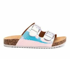 Buy 😍 Girls' Olivia Miller Little Kid & Big Kid Iris Of Dreams Footbed 🩴 Sandals Iridescent ⭐