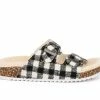 Best Sale 👍 Girls' Olivia Miller Little Kid & Big Kid Gigi Footbed 🩴 Sandals Black/White 💯