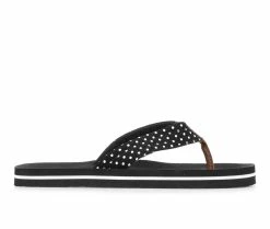 Promo 👏 Girls' Tommy Hilfiger Little Kid & Big Kid Casey Dots Flip-Flops Black Dot 😀