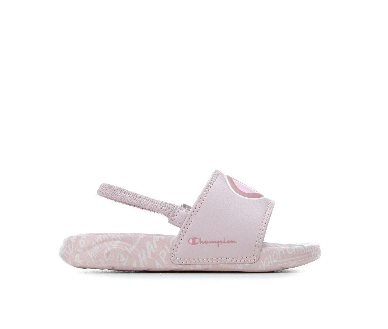 Hot Sale 😉 Girls' Champion Toddler Mega Script Repeat Sport Slides Hush Pink 🥰 1 Hot Sale 😉 Girls' Champion Toddler Mega Script Repeat Sport Slides Hush Pink 🥰