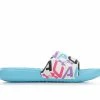 New ⭐ Girls' Under Armour Little Kid & Big Kid Ansa Print Sport Slides Fresco Blue/Wht 🛒