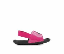 Coupon ⌛ Girls' Nike Infant & Toddler Kawa 2 Glitter Sport Slides Very Berry/Blk 😀