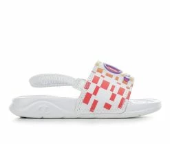Discount ⌛ Girls' Champion Toddler Mega Slide Graph Sport Slides White/Rainbow 💯