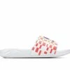 Best deal ❤️ Girls' Champion Little Kid & Big Kid Mega Slide Graph Sport Slides White/Rainbow ⌛