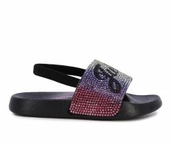 Hot Sale 🔥 Girls' Juicy Toddler Lil Canyon Lake Sport Slides Black 🛒