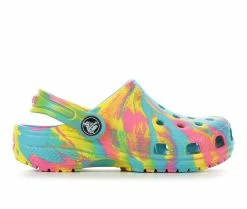 Best Sale 😍 Kids' Crocs Little Kid & Big Kid Classic Marbled 2 Clogs Digital Aqua/Mu 😉