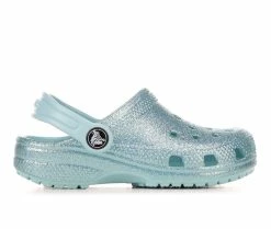 Outlet ❤️ Girls' Crocs Little Kid & Big Kid Classic Glitter 2 Clogs Pure Water ✨