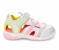 Coupon ❤️ Girls' Carters Toddler & Little Kid Metheor Closed Toe 🩴 Sandals Silver 🔥