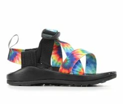 Discount 😍 Girls' CHACO Little Kid & Big Kid Z1 Ecotread Outdoor 🩴 Sandals Tie Dye 🔥