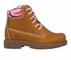 New 💯 Girls' Deer Stags Toddler & Little Kid & Big Kid Mak 2 Waterproof Lace-Up 🥾 Boots Wheat/Pink 😀