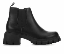 Budget ✔️ Girls' Soda Little Kid & Big Kid Pioneer Lugged Heel 🥾 Boots Black 🎉