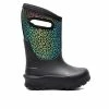 New 👍 Girls' Bogs Footwear Toddler & Little Kid Neo Classic Rainbow Rain 🥾 Boots Black Multi 🤩