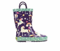 Outlet 😉 Girls' Western Chief Toddler & Little Kid Unicorn Dreams Rain 🥾 Boots Purple 🧨