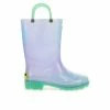 New 🔔 Girls' Western Chief Toddler Glitter Lighted Rain 🥾 Boots Teal 🤩