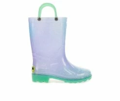 New 🔔 Girls' Western Chief Toddler Glitter Lighted Rain 🥾 Boots Teal 🤩