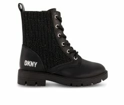 Discount 🛒 Girls' DKNY Little Kid & Big Kid Stassi Menia Combat 🥾 Boots Black 👍