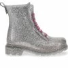 Outlet 🎁 Girls' Western Chief Toddler Combat Glitter Rain 🥾 Boots Silver 💯
