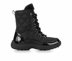 Cheap 🔥 Girls' US Polo Assn Little Kid & Big Kid Maisy Winter 🥾 Boots Black/Silver 😉