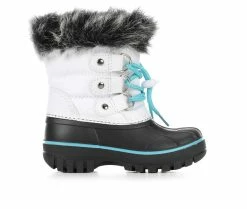 Discount ❤️ Girls' Itasca Sonoma Toddler Icy II Winter 🥾 Boots White/Turquoise 🎉