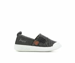 Best Sale ⌛ Girls' Blowfish Malibu Toddler & Little Kid Venus Slip-On 👟 Sneakers Black Smoked ✔️