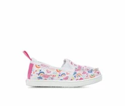Outlet 🎉 Girls' Roxy Toddler & Little Kid TW Minnow Slip-On 👟 Shoes White/Rainbow 💯