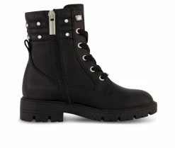 Wholesale ✔️ Girls' DKNY Little Kid & Big Kid Stassi Stone Combat 🥾 Boots Black 🎉