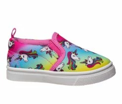 Hot Sale ✔️ Girls' Nanette Lepore Toddler Canvas Slip-On 👟 Sneakers Pink Multi 😍