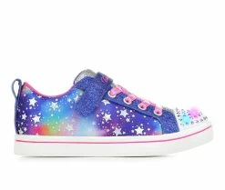 Best deal 💯 Girls' Skechers Little Kid Sparkle Rayz Twinkle Toes Light-Up 👟 Sneakers Blue Multi 🧨