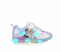 Hot Sale 🛒 Girls' Disney Toddler & Little Kid Frozen 20 Light-Up 👟 Sneakers Blue/Silver 🔥