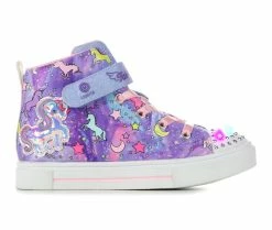 Budget 🌟 Girls' Skechers Little Kid Twinkle Sparks Unicorn Light-Up High-Top 👟 Sneakers Purple Multi 🥰