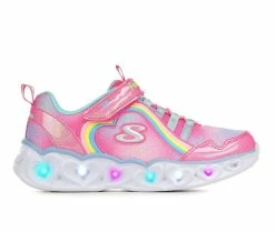 Hot Sale โญ Girls' Skechers Little Kid & Big Kid Heart Lights Rainbow Lux Light-Up ๐ Sneakers Pink Multi ๐ฅ