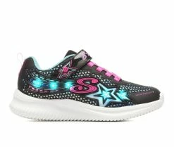 Outlet 🎉 Girls' Skechers Little Kid & Big Kid Jumpsters Wishful Star Light-Up 👟 Sneakers Blk/Pink/Silver 🎁