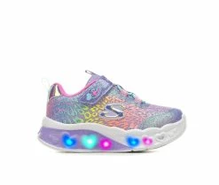 Wholesale ⭐ Girls' Skechers Toddler Flutter Heart Lights Loves Light-Up 👟 Sneakers Lavender/Leoprd 😉