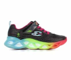 Flash Sale โค๏ธ Girls' Skechers Little Kid & Big Kid Twisty Brights Light-Up ๐ Sneakers Black/Rainbow โค๏ธ