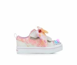 Best Pirce 🔥 Girls' Skechers Toddler & Little Kid Twi-Lites Light-Up Platform 👟 Sneakers Pink/Multi 😍