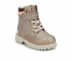 Brand new 🛒 Girls' US Polo Assn Toddler Kemi 🥾 Boots Rose Gold 🎉 -GIRLS' BOOTS Shop 2 103